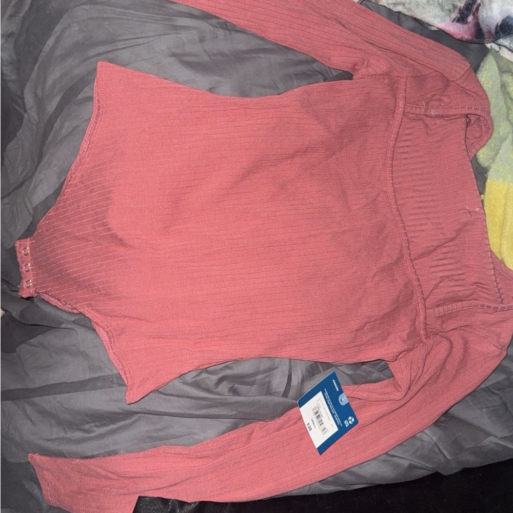 Arizona Jean Company Pink Ribbed Bodysuit